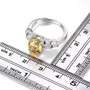 citrine and white zircon ring in rhodium over sterling silver shown for size comparison