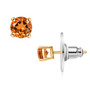 6mm round citrine jewelry set in 18k yellow gold over sterling silver