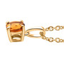 side view of 6mm round citrine jewelry set in 18k yellow gold over sterling silver