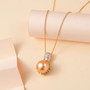golden south sea pearl yellow sapphire and moissanite pendant necklace in 18k vermeil yellow gold over sterling silver live studio