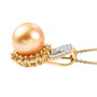 golden south sea pearl yellow sapphire and moissanite pendant necklace in 18k vermeil yellow gold over sterling silver side