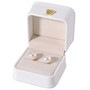 full view of 9-11mm round white edison pearl stud earrings in rhodium over sterling silver