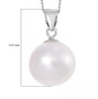 10-12mm round white edison pearl solitaire pendant necklace in rhodium over sterling silver shown for size comparison