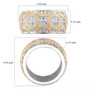 18k yellow gold and rhodium over sterling silver openwork eternity band ring 3 65g shown for size comparison