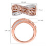pink diamond and white diamond bypass heart band ring in 18k rose gold over sterling silver shown for size comparison