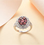Blush-garnet-moissanite-cluster-halo-sterling-silver-ring-live-GGS5120