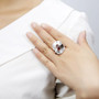 garnet ring in rhodium over sterling silver