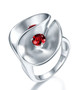 garnet ring in rhodium over sterling silver