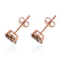 side view of oval cut champagne diamond stud earrings in solid 10k rose gold