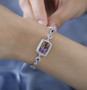 ametrine amethyst citrine and white zircon bracelet in rhodium over sterling silver model