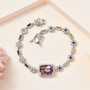 ametrine amethyst citrine and zircon bracelet in rhodium over sterling silver shown in a lifestyle photo