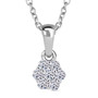lab diamond cluster pendant necklace in rhodium over sterling silver
