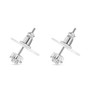 side view of lab diamond cluster stud earrings in rhodium over sterling silver