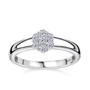 lab diamond cluster ring in rhodium over sterling silver