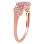 side view of natural pink diamond cluster ring in solid 10k rose gold