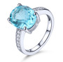 sky blue topaz and white zircon ring in rhodium over sterling silver