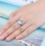 sky blue topaz and white zircon ring in rhodium over sterling silver