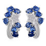 kyanite and white zircon shooting star earrings in rhodium over sterling silver