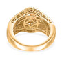 back view of golden tanzanite yellow sapphire and zircon ring in 18k yellow gold over sterling silver