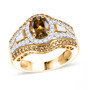 golden tanzanite yellow sapphire and zircon ring in 18k yellow gold over sterling silver