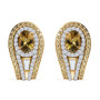 golden tanzanite yellow sapphire and zircon earrings in 18k yellow gold over sterling silver
