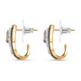 side view of unheated tanzanite green sapphire and zircon earrings in 18k yellow gold over sterling silver