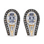 unheated tanzanite green sapphire and zircon earrings in 18k yellow gold over sterling silver
