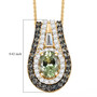 green zoisite green sapphire and zircon pendant necklace in 18k yellow gold over sterling silver shown for size comparison