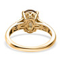 full view of golden tanzanite and yellow diamond ring in solid 14k yellow gold