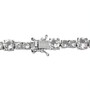 clasp detail of white topaz tennis necklace in rhodium over sterling silver