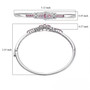 mahenge pink spinel and white zircon bangle bracelet in rhodium over sterling silver shown for size comparison