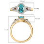 blue apatite rubellite and diamond halo ring in 10k yellow gold scale