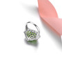 chrome diopside and white zircon ring in rhodium over sterling silver