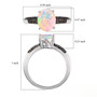 ethiopian opal and champagne diamond solitaire ring in rhodium over sterling silver shown for size comparison