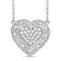 lab grown diamond heart necklace in rhodium over sterling silver