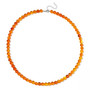 full view of baltic amber 8mm round beaded necklace in rhodium over sterling silver
