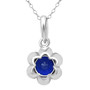 back view of blue spinel chrome diopside and white zircon pendant necklace in rhodium over sterling silver