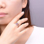 multi gemstone ring in rhodium over sterling silver