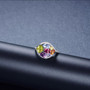 close up of multi gemstone ring in rhodium over sterling silver
