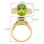 peridot and diamond 10k yellow gold ring scale