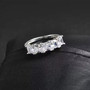 five stone princess cut cubic zirconia ring in rhodium over sterling silver