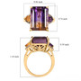 ametrine citrine amethyst and zircon ring in 18k yellow gold over sterling silver shown for size comparison
