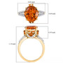 madeira citrine and white zircon ring in 18k yellow gold over sterling silver shown for size comparison