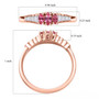 mahenge pink spinel and white zircon marquise trilogy ring in 18k rose gold over sterling silver shown for size comparison