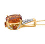 side view of madeira citrine and white zircon pendant necklace in 18k yellow gold over sterling silver
