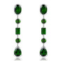 chrome diopside or garnet dangle earrings in rhodium over sterling silver
