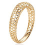 side view of honeycomb hollow band ring in solid 10k yellow gold