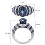 blue star sapphire blue sapphire and moissanite ring in rhodium over sterling silver shown for size comparison