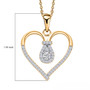 moissanite heart pendant necklace in 18k yellow gold over sterling silver shown for size comparison