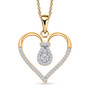 moissanite heart pendant necklace in 18k yellow gold over sterling silver